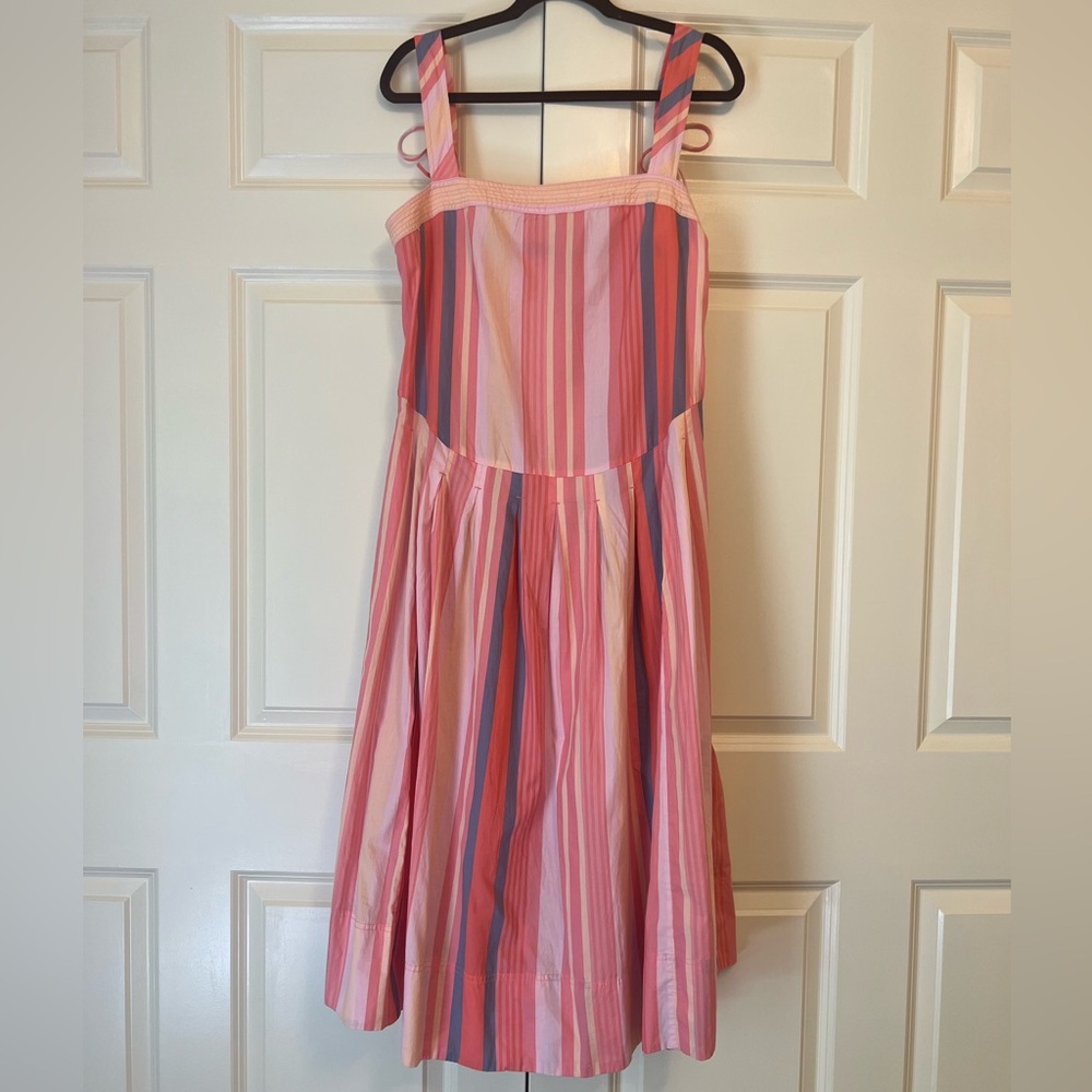 Free People Pink and Blue Striped Midi Dress size M